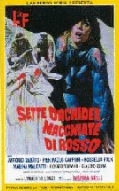 Sette orchidee macchiate di rosso